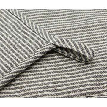 Cotton Oven Mitts and Pot Holders Set, Kitchen Quilted Oven Gloves, Hot Pan Mat Pads Set for Cooking Grilling Barbeque Baking Heat Resistant Set of 3 (3, Grey Stripes)