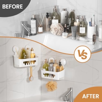 LEVERLOC Shower Caddy Suction Cup 2 Pack - 22lbs Hold