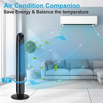 Quiet 48" Oscillating Tower Fan with Remote Control