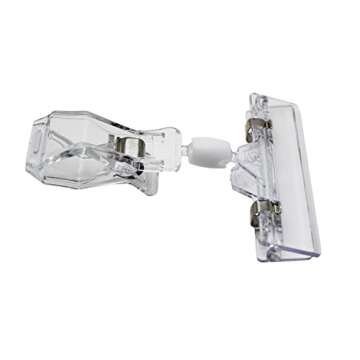 LJY 20-Pack Clear Plastic Rotatable POP Clip-on Style Merchandise Sign Display Clip Tag Holders