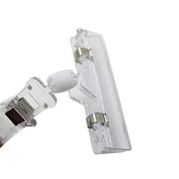 LJY 20-Pack Clear Plastic Rotatable POP Clip-on Style Merchandise Sign Display Clip Tag Holders