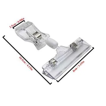 LJY 20-Pack Clear Plastic Rotatable POP Clip-on Style Merchandise Sign Display Clip Tag Holders