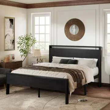 Allewie Queen Size Platform Bed Frame with Storage