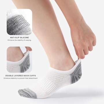 Honeysea No Show Socks Womens - White Socks for Women Running Socks No Show Socks White Socks Womens...