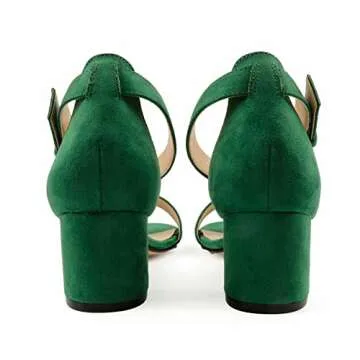 JOY IN LOVE Chunky Low Heels Ankle Strap Sandals