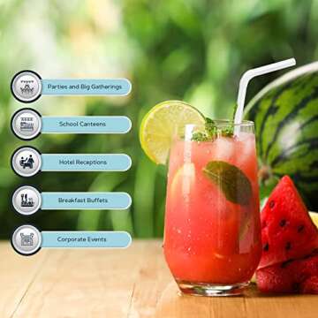 PAMI Flexible Plastic Bent Straws, Individually Wrapped [Pack of 400] - 7.75” White Drinking Straws For Coffee, Cocktails, Drinks- BPA-Free