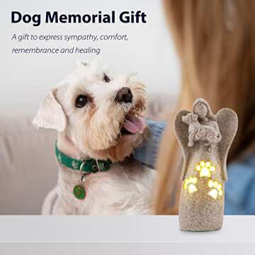 BEARAE Dog Memorial Gifts, Candle Holder Statue, Pet Loss Gifts, Bereavement Gifts, Pet Sympathy Gif...