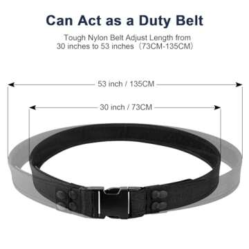 Odoland Police Security Modular Equipment System - Molded Duty Belt Set with Colt 1911, Flashlight, Baton Holsters