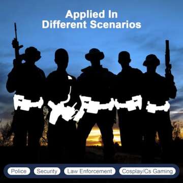 Odoland Police Security Modular Equipment System - Molded Duty Belt Set with Colt 1911, Flashlight, Baton Holsters