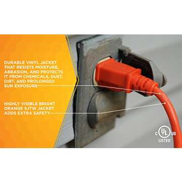 Woods 25Ft Light Duty Extension Cord for Outdoor Use