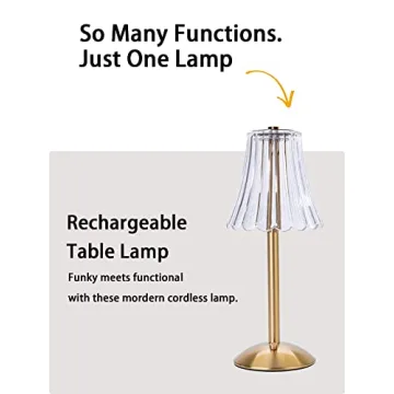 Stylish HEQET Cordless Rechargeable Table Lamps