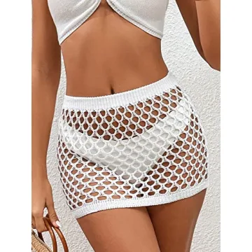 GORGLITTER Elegant Crochet Swim Cover Up Skirt for Women