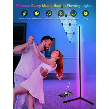 Stunning 65” RGB Corner Floor Lamp with Music Sync