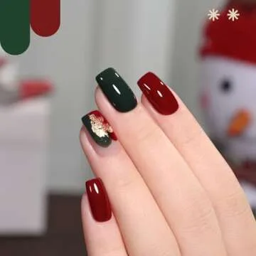 GAOY Red Christmas Gel Nail Polish Set, 6 Colors White Dark Green Glitter Sparkle Winter Soak Off UV Light Cure Gel Polish Kit for Salon and Nail Art DIY at Home