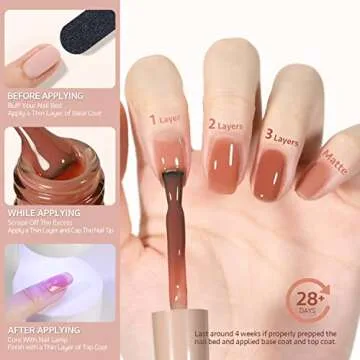 GAOY Jelly Nude Gel Nail Polish - 16ml Sheer Brown Gel