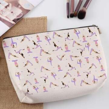 Yoga Gifts for Women Makeup Bag Travel Organizer Pouch
