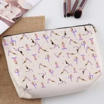 Yoga Gifts for Women Makeup Bag Travel Organizer Pouch