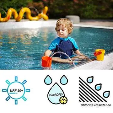 Bestry Boys' Long Sleeve Rashguard Swim Shirt UPF 50+