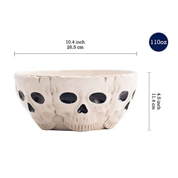 Bico Halloween Skull Ceramic Serving Bowl Microwave Safe