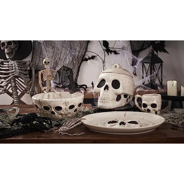 Bico Halloween Skull Ceramic Serving Bowl Microwave Safe