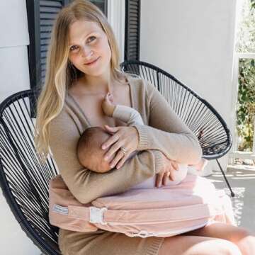 My Brest Friend Deluxe Nursing Pillow Cover - Slipcovers for Baby - Adjustable Fit, Easy Care, Durable - Original Nursing Pillow Not Included, Soft Rose