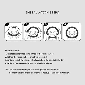 Stylish Pink Leather Anti-Slip Steering Wheel Cover for Women