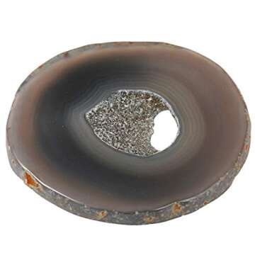 Nupuyai Set of 10 Polished Agate Slices Name Tags Place Cards for Wedding, Geode Agate Stones for Home Decoration