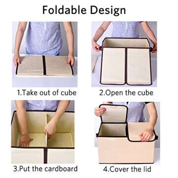Foldable 33 Quart Storage Cubes | Stylish Organizers