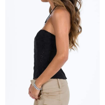 Elegant Women Lace Trim V Neck Cami Sleeveless Top