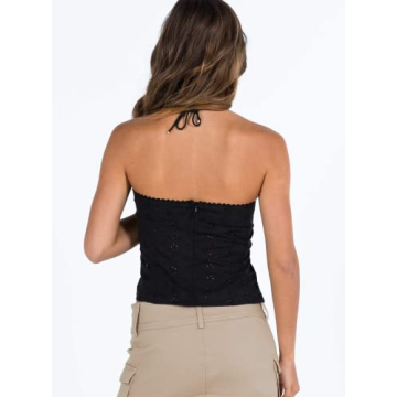 Elegant Women Lace Trim V Neck Cami Sleeveless Top