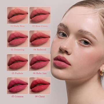 Dasique Cream de Rose Tint (07 Crimson) | Velvet Cream Matte Lip Stain, Infused with Rose Water | Vegan, Cruelty-free ,0.11 Ounce (Pack of 1)