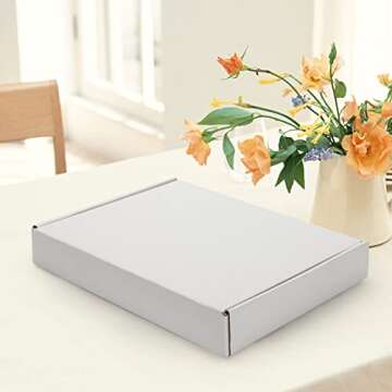 HORLIMER 13x10x2 inches Shipping Boxes Set of 25, White Corrugated Cardboard Box Literature Mailer