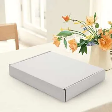 HORLIMER 13x10x2 inches Shipping Boxes Set of 25, White Corrugated Cardboard Box Literature Mailer