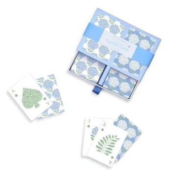 Two's Company Hydrangea Double Deck Textured Playing Cards in Gift Box Includes 2 Colorways (Each De...