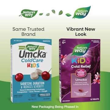 Nature's Way Cold Relief for Kids 6+, Umcka, Shortens Duration & Reduces Severity, Multi-Symptom Col...