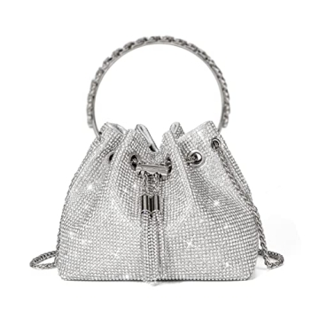 Sweetovo Bling Crystal Rhinestone Purse for Women Sparkly Clutch Handbag Crossbody Bag for Evening W...