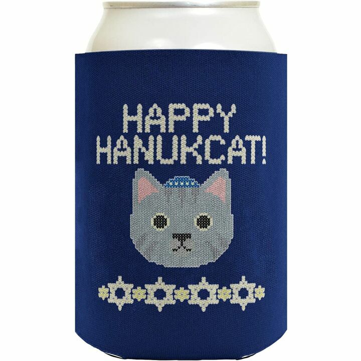 Hanukkah Can Coolers - Happy Hanukcat 12-Pack