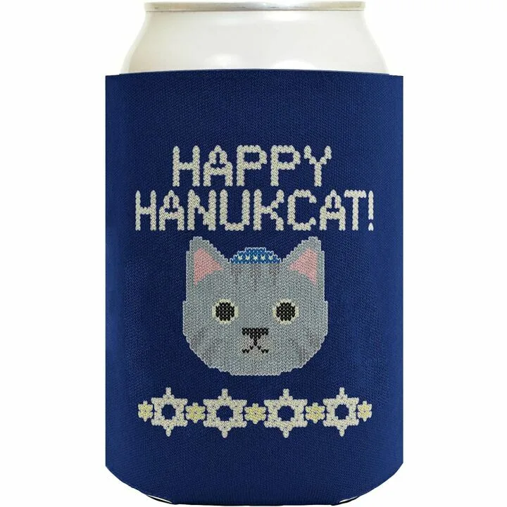 Hanukkah Can Coolers - Happy Hanukcat 12-Pack