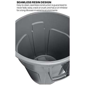 Durable Rubbermaid BRUTE 32-Gallon Trash Can with Venting Channels