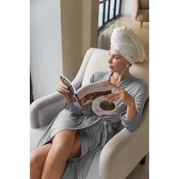 Ekouaer Maternity Labor Delivery Gown Robe Set Light Grey