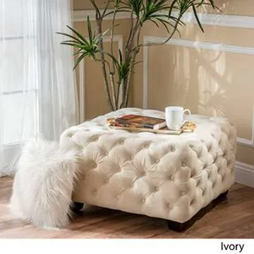 Luxurious Jaymee Velvet Ottoman for Modern Living