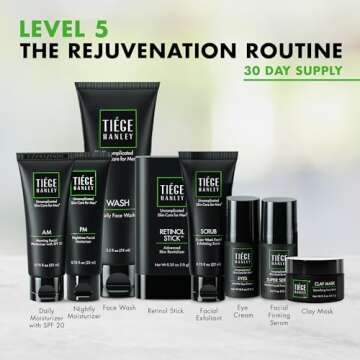 Tiege Hanley Mens Skin Care Set, Rejuvenation Skin Care Routine for Men (System Level 5) - Men's Ski...