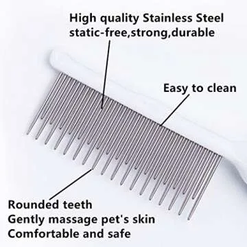 Pet Comb for Dogs & Cats - Long and Short Teeth Grooming Tool