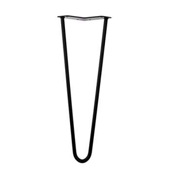 PENCK Hairpin Table Legs 28 inch Set of 4 Heavy Duty Solid Iron 2 Rods Black Metal Furniture Legs Mi...