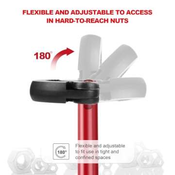 HAUTMEC 11-Inch Pro Basin Wrench Sink Faucet Wrench for Tight Spaces with Adjustable 3/8'' to 1-1/4'' Capacity Plumber Wrench for Faucet Hex Nuts under Sink HT0261-PL(Red)