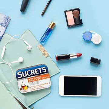 Sucrets Sore Throat & Cough Lozenges, Honey Lemon, 18 Count (3 Pack)