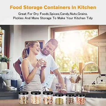 Hajoyful Plastic Storage Jars Airtight Clear 24 Pack 8oz 14oz