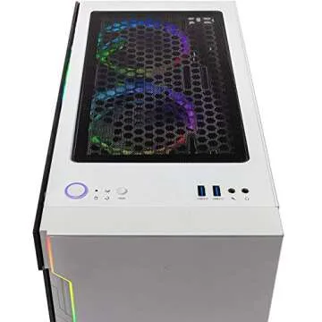 Skytech Gaming Archangel Gaming Computer PC Desktop – Ryzen 5 5600X 3.7GHz, RTX 3060 TI 8G, 1TB NVMe SSD, 16GB DDR4 3200MHz, RGB Fans, Windows 10 Home 64-bit, 802.11AC Wi-Fi, White