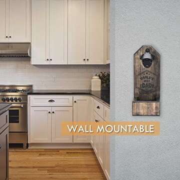 Dad Christmas Gifts from Daughter Son, Beer Bottle Opener Wall Mounted, Unique Birthday Gifts for Dad Stepdads,New Dad Presents, Best Dad Ever Gifts