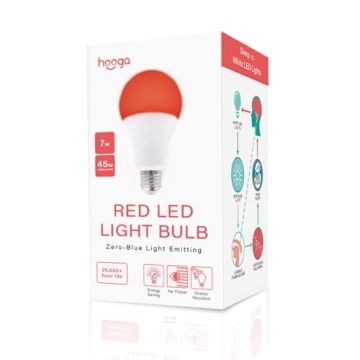 hooga Sleep Light Bulb, Blue Light Blocking Red Night Light. 625nm Red Bulb for Healthy Sleep. Baby ...